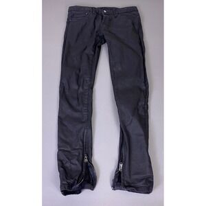 MNML M1 Black Waxed Coated Jeans Men's Size 32x30 Zipper Ankle Slim Skinny